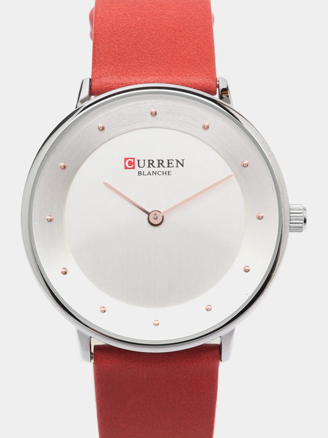 Кораллово-розовый женские наручные часы Curren 9033 в подарочной упаковке