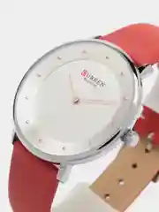 Кораллово-розовый женские наручные часы Curren 9033 в подарочной упаковке