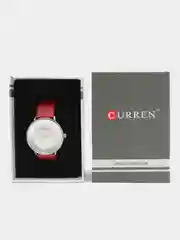 Кораллово-розовый женские наручные часы Curren 9033 в подарочной упаковке