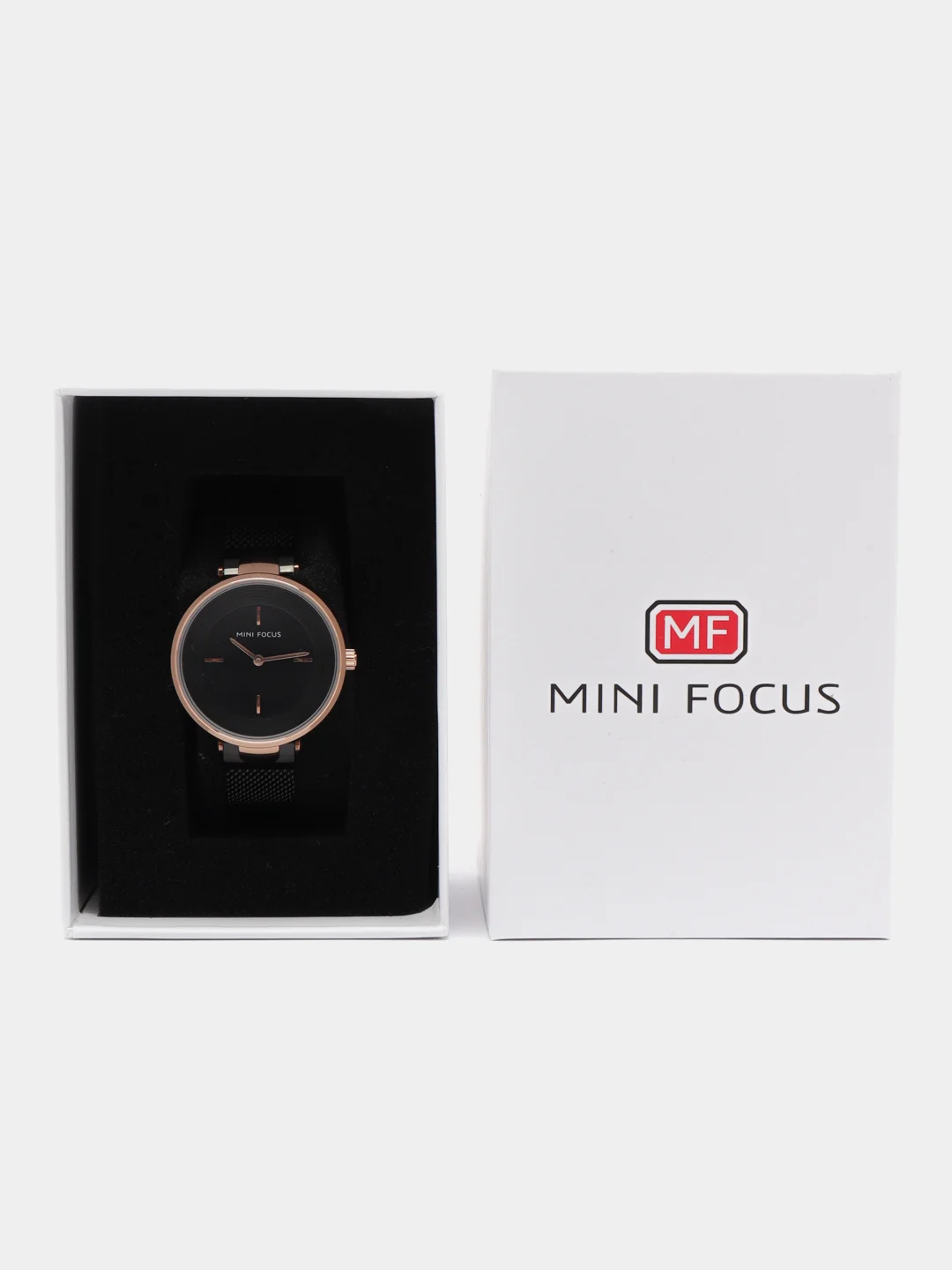Черный женские наручные часы Mini Focus MF0195L, в подарочной упаковке