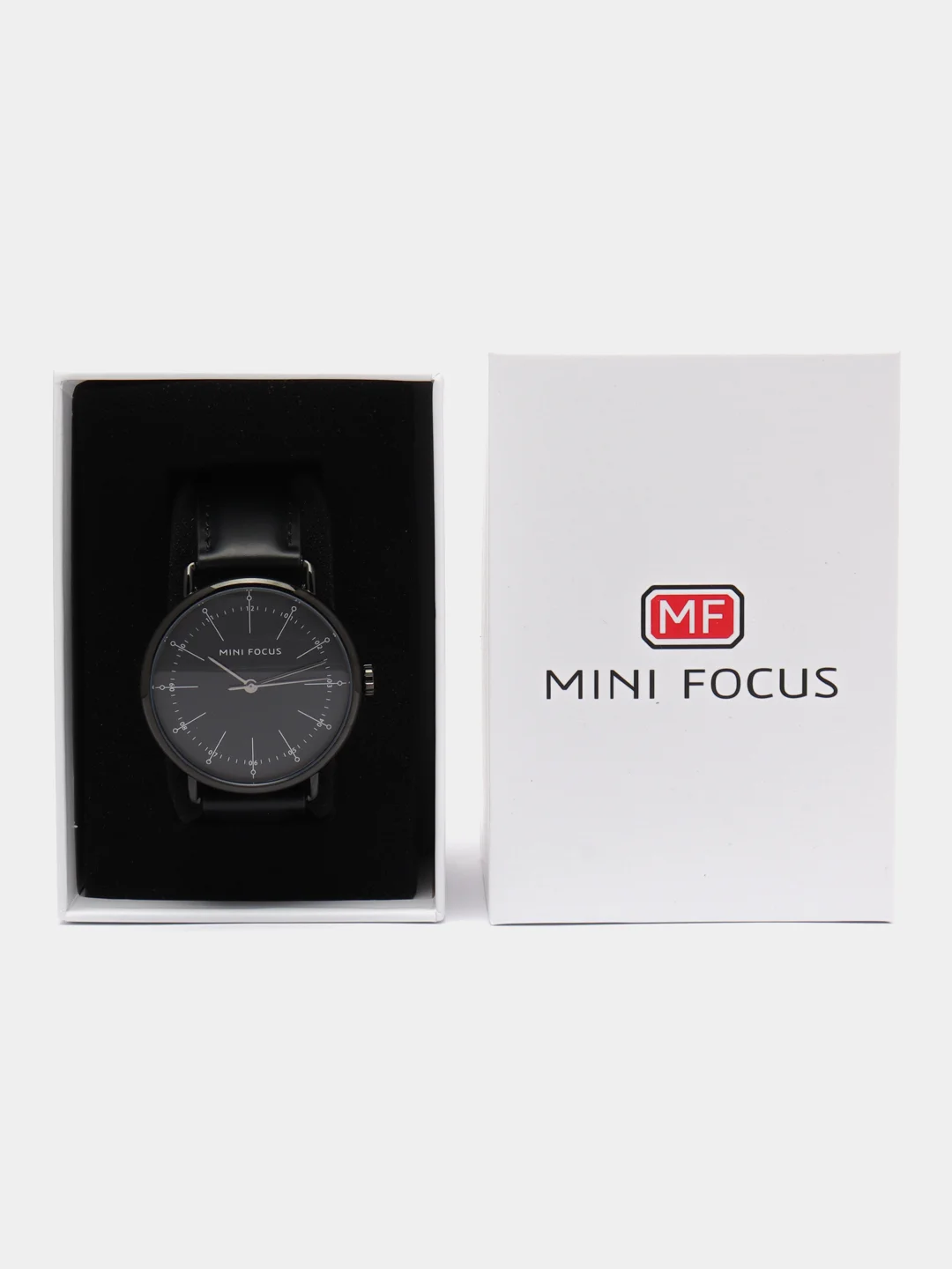 Черный мужские наручные часы Mini Focus MF0056G, в подарочной упаковке