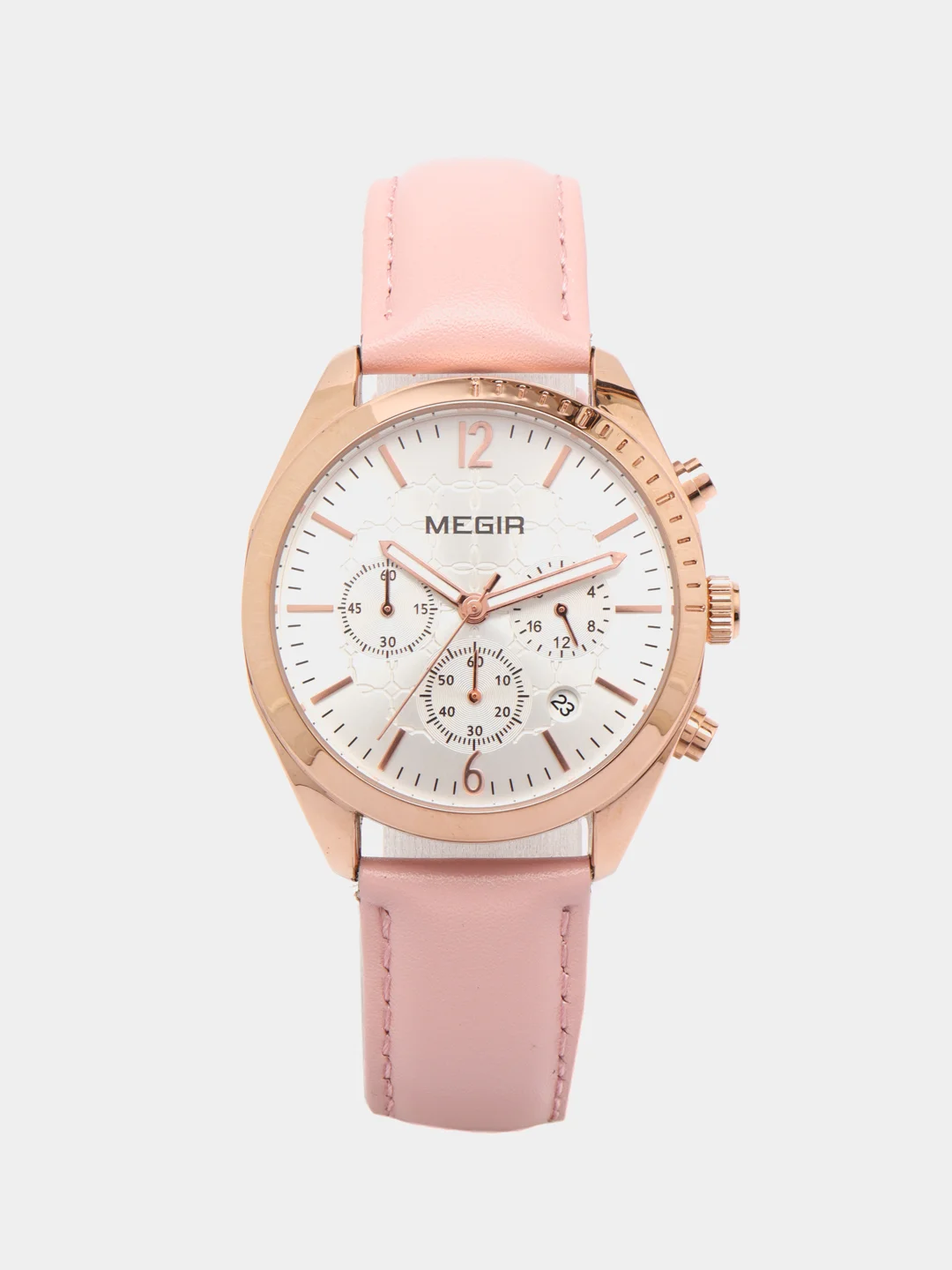 Розовый женские наручные часы Megir ML2115LR, с хронографом, в подарочной упаковке