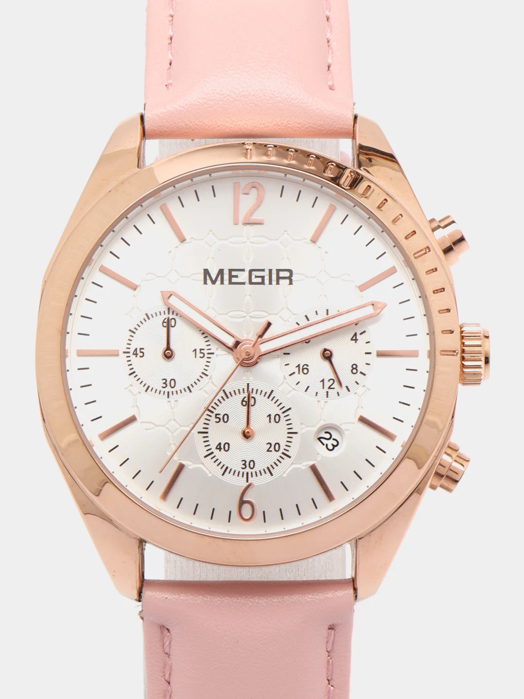 Розовый женские наручные часы Megir ML2115LR, с хронографом, в подарочной упаковке