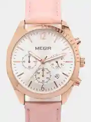 Розовый женские наручные часы Megir ML2115LR, с хронографом, в подарочной упаковке