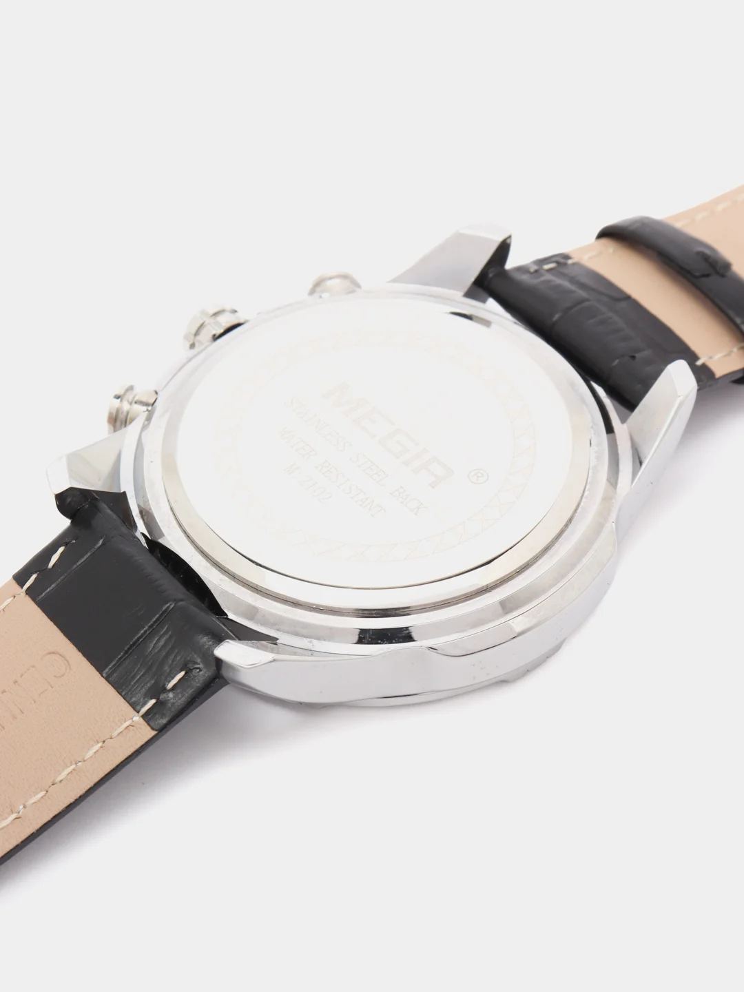 Серебряный мужские наручные часы Megir ML2102G с хронографом, в подарочной упаковке