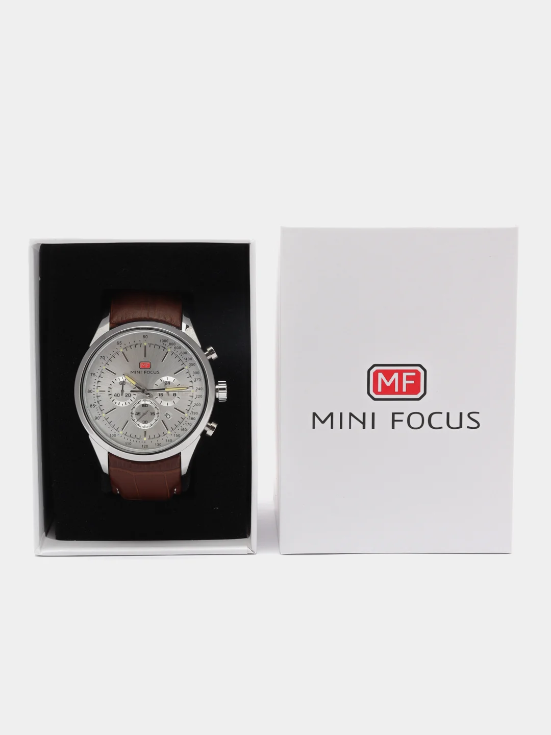 Коричневый мужские наручные часы Mini Focus MF0116G, с хронографом, в подарочной упаковке