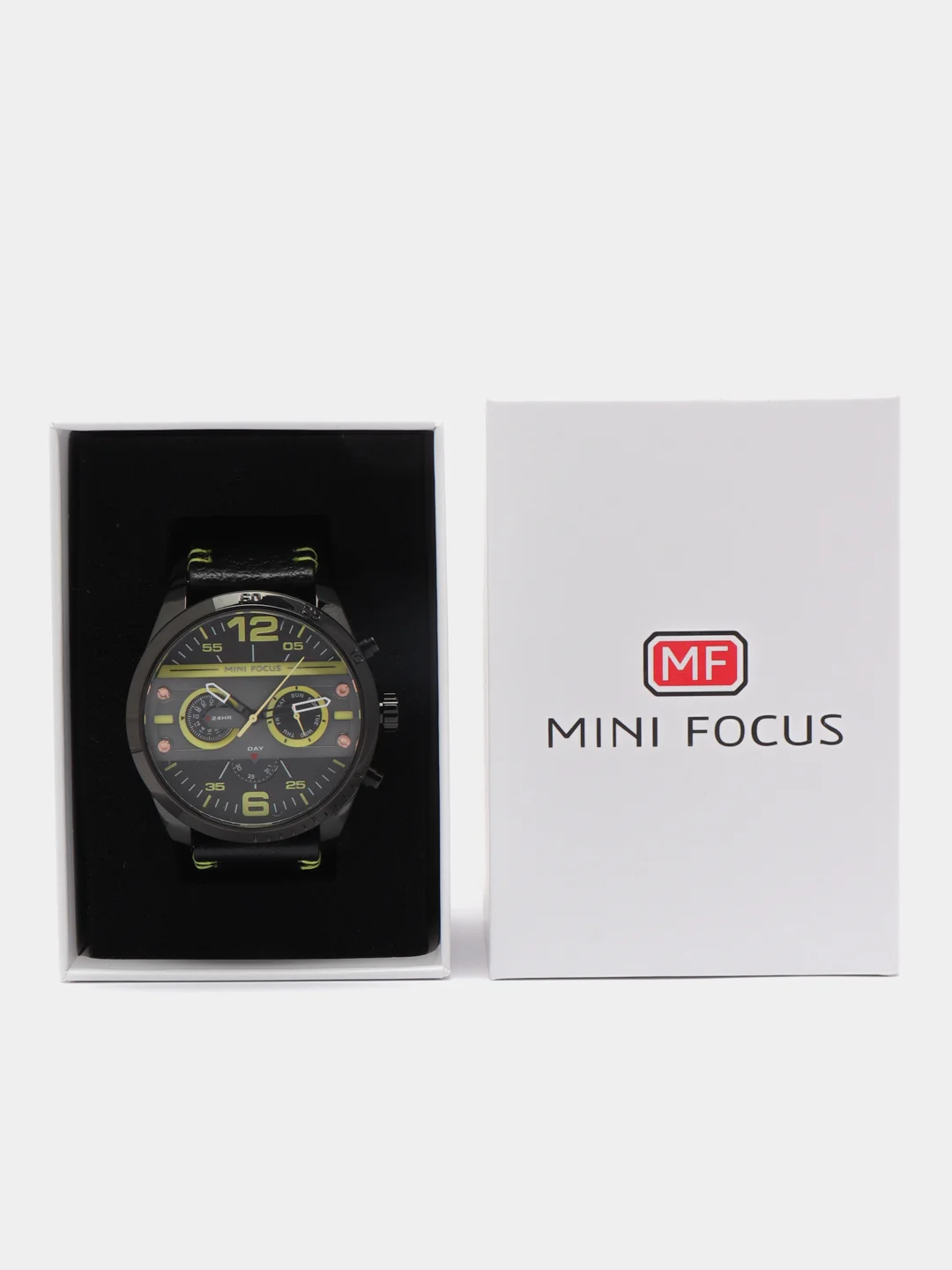 Желтый мужские наручные часы Mini Focus MF0068G с хронографом, в подарочной упаковке