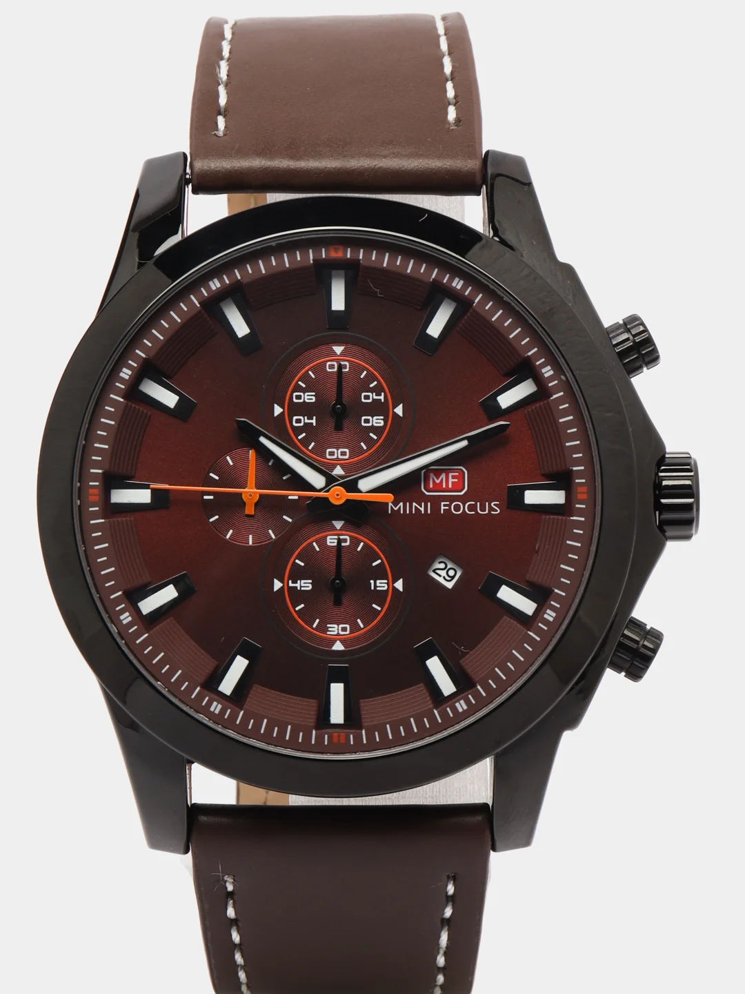 Серебряный мужские наручные часы Mini Focus MF0082G с хронографом, в подарочной упаковке
