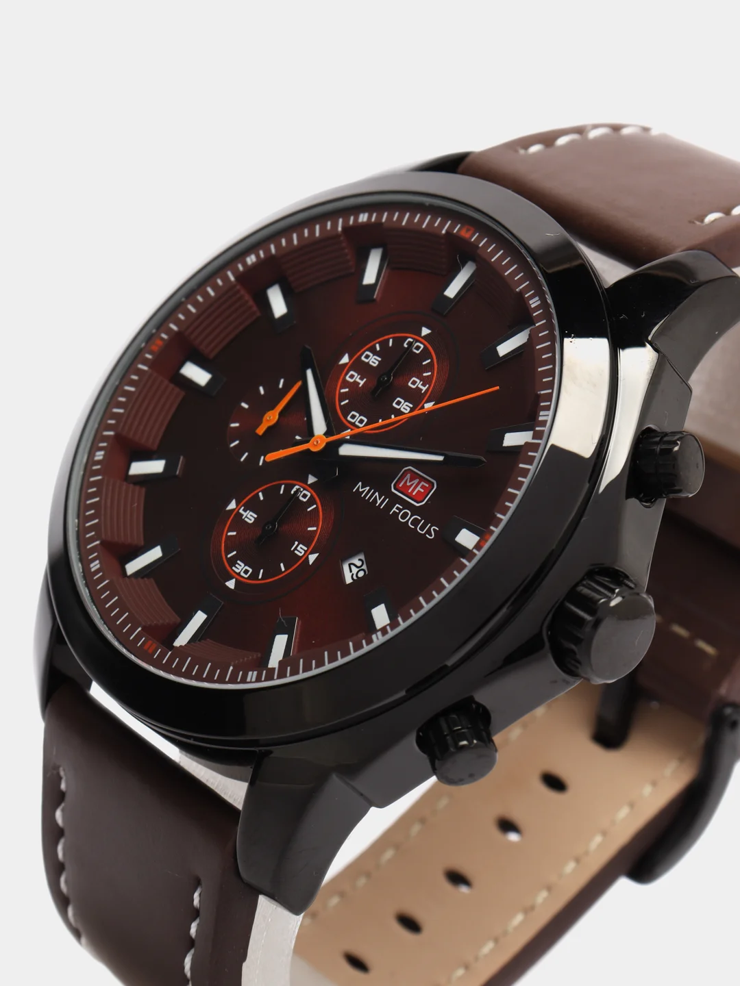Серебряный мужские наручные часы Mini Focus MF0082G с хронографом, в подарочной упаковке