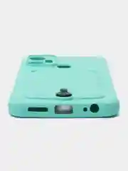 Бирюзовый чехол для Infinix Smart 6 Plus / Инфиникс Смарт 6 Плюс, силиконовый, с карманом для карты