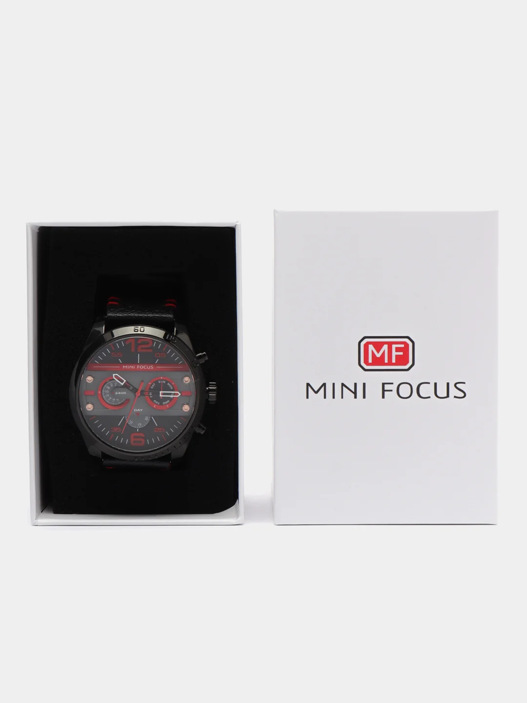 Красный мужские наручные часы Mini Focus MF0068G с хронографом, в подарочной упаковке