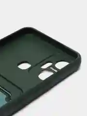 Тёмно-зелёный чехол для Infinix Smart 6 Plus / Инфиникс Смарт 6 Плюс, силиконовый, с карманом для карты