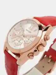 Красный женские наручные часы Megir ML2114L, с хронографом, в подарочной упаковке