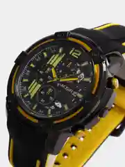 Желтый мужские наручные часы Megir MN2097G, с хронографом, в подарочной упаковке