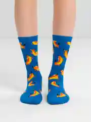 Лазурный носки с принтом "Cool", унисекс
