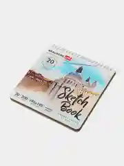 Скетчбук, акварельная бумага 200г/м 195х195мм, 20л, гребень, твердая обложка, BRAUBERG ART