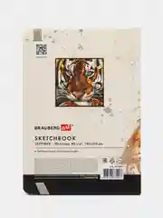 Скетчбук, белая бумага 80г/м 145х203мм, 80л, резинка, твердый, BRAUBERG ART DEBUT, Тигр
