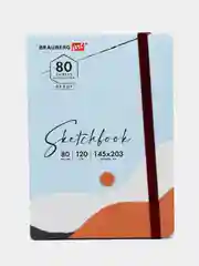 Скетчбук, белая бумага 120г/м 145х203мм, 80л, резинка, твердый, BRAUBERG ART DEBUT, Дюна