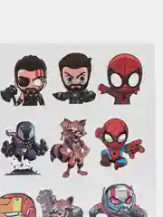 Желтый татуировка временная, переводная, детская, карикатуры, Marvel (Марвел) герои