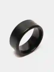 Черный кольцо мужское, стальное