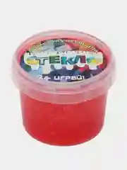 Красный слайм "Стекло" FiZZ с блестками лизун