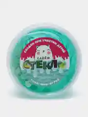 Бирюзовый слайм "Стекло", с декоративными наполнителями