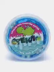 Синий слайм "Стекло", с декоративными наполнителями