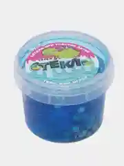 Синий слайм "Стекло", с декоративными наполнителями