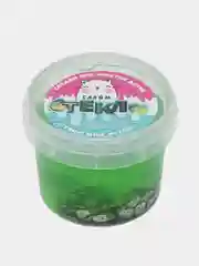 Зеленый слайм "Стекло", с декоративными наполнителями