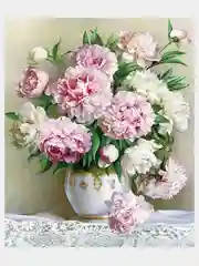 Алмазная мозаика "Букет пионов", 40 х 50 см, без подрамника, полная выкладка