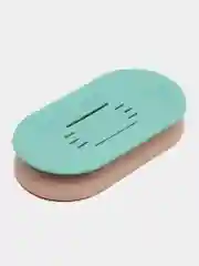 Бирюзовый мыльница с открытым сливом, рифленая