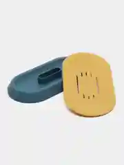 Желтый мыльница с открытым сливом, рифленая