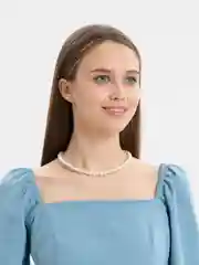 Молочный бусы-чокер из жемчуга ожерелье