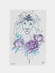Алый татушки, временная тату Лев/Тату Тигр 21*14 см/ Переводная тату, цветные, черно-белые