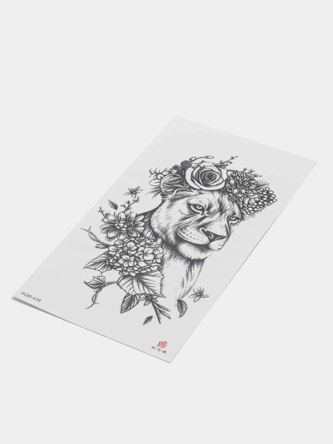 Бордовый татушки, временная тату Лев/Тату Тигр 21*14 см/ Переводная тату, цветные, черно-белые