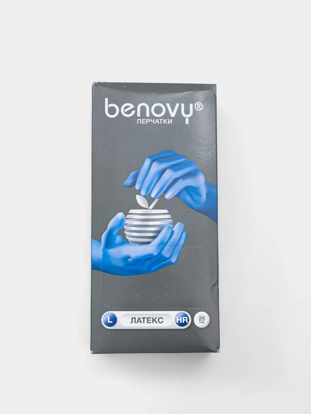 Перчатки одноразовые, латексные, L, 50 шт/уп, неопудренные, HIGH RISK, синие, "BENOVY"