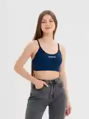 Синий базовый спортивный топ
