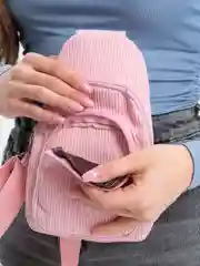 Розовый женская сумка (бананка/нагрудная/ через плечо)