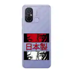 Алый силиконовый чехол на Xiaomi Redmi 12C/Poco C55 / Редми 12C/Поко C55 прозрачный, с рисунком