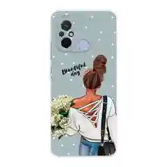 Тёмно-серый силиконовый чехол на Xiaomi Redmi 12C/Poco C55 / Редми 12C/Поко C55 прозрачный, с рисунком