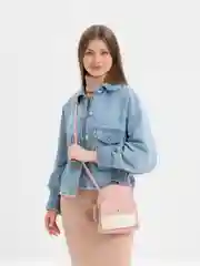 Розовый сумка женская, через плечо, из эко кожи