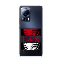 Алый силиконовый чехол на Xiaomi 13 Lite / Сяоми 13 Лайт прозрачный, с рисунком, защита камеры
