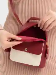 Бордовый сумка женская, через плечо, из эко кожи