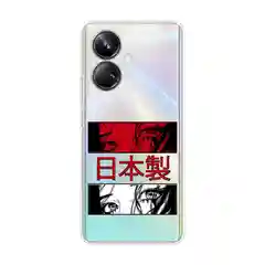 Алый чехол на Realme 10 Pro+ / Реалми 10 Про плюс прозрачный, с рисунком, защита камеры