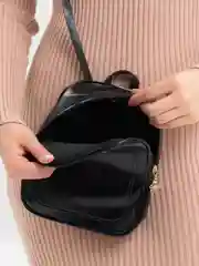 Черный сумка женская, через плечо, из эко кожи
