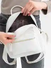 Белый сумка женская, через плечо, из эко кожи