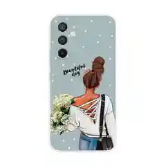 Тёмно-серый силиконовый чехол на Samsung Galaxy A54 5G / Самсунг A54 прозрачный, с рисунком