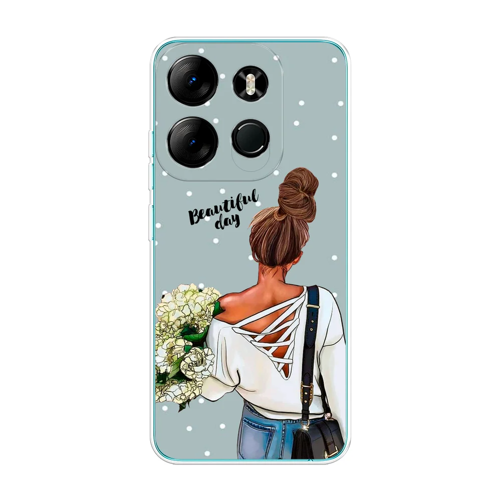 Тёмно-серый силиконовый чехол на Tecno Spark Go 2023/Pop 7 Pro/Infinix Smart 7 / Текно Спарк Гоу 2023