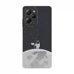Серебряный чехол на Xiaomi Poco X5 Pro 5G / Поко Х5 Про 5G прозрачный, с рисунком, защита камеры