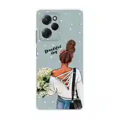 Тёмно-серый чехол на Xiaomi Poco X5 Pro 5G / Поко Х5 Про 5G прозрачный, с рисунком, защита камеры